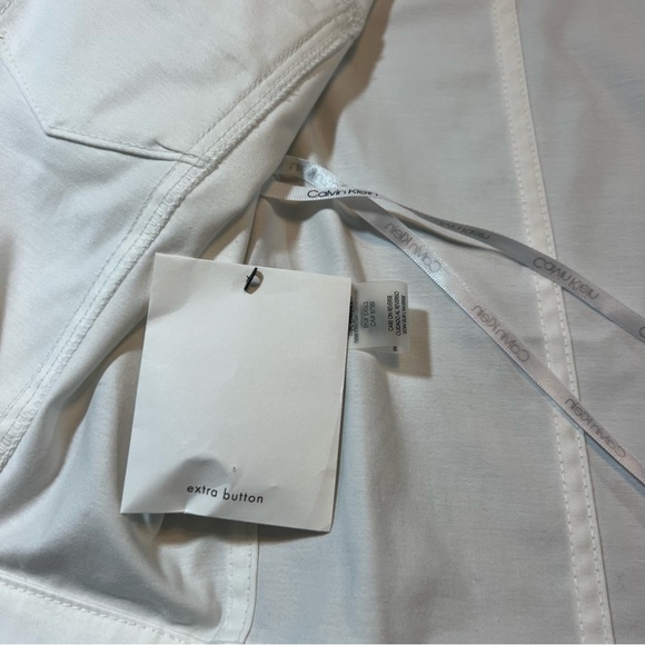 Calvin Klein White Cotton Jacket Size Medium - Picture 7 of 10